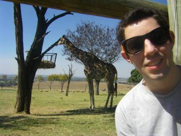 Hey, look! I did it! That's a real giraffe in South Africa!